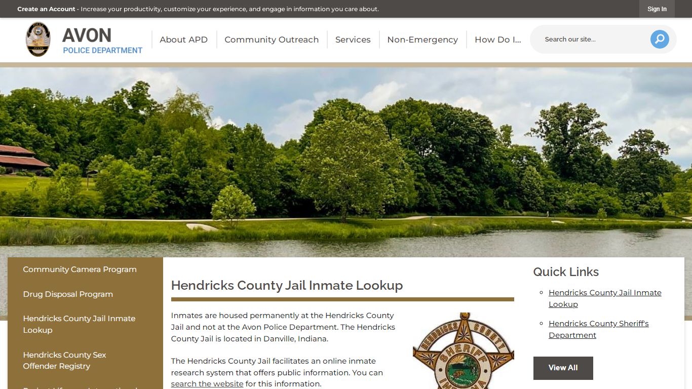 Hendricks County Jail Inmate Lookup | Avon, IN